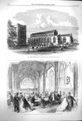 Original Old Antique Print 1864 James'S Church Edmunds Guildhall York Science