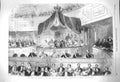 Original Old Antique Print 1864 Prince Princess Royal Theatre Stockholm Sweden
