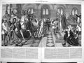 Original Old Antique Print 1864 Tristram Round Table Queen Robing Westminster