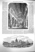 Old Antique Print 1864 Catholic Cathedral York Government House Zealand 19th