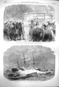 Old Antique Print 1864 Earl Russell Working-Men'S Exhibition Ship Ontario 19th
