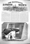 Original Old Antique Print 1864 Steel Embrasure Cronstadt Manufactured Millwall