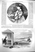 Original Old Antique Print 1864 Electro-Ballistic Apparatus Speed Cannon-Shot