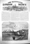 Original Old Antique Print 1864 Effects Cyclone Calcutta India Ship Wrecks 19th