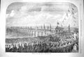 Original Old Antique Print 1864 Scene Opening New Pier Deal England Victorian