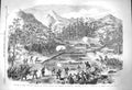 Original Old Antique Print 1864 War Japan Naval Brigade Marines Simonosaki Sier