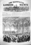 Original Old Antique Print 1865 Scene Opening New Exchange Birmingham Victorian