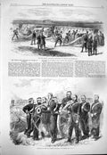 Original Old Antique Print 1865 Surrey Artillery Volunteers Plumstead Officers