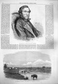 Original Old Antique Print 1865 Baikie African Bhootan Himalayas Julpigoree