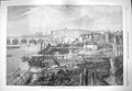 Old Antique Print 1865 Progress Thames Embankment Temple Gardens London 19th