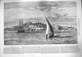 Old Antique Print 1865 View City Montevideo Uruguay South America Boats 19th