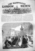 Original Old Antique Print 1865 Bird Show Crystal Palace 19th Century