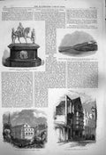Original Old Antique Print 1865 Liverpool Rifle Brigade Mace Harrow Southwark
