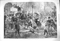 Original Old Antique Print 1865 Scene Winter Ice Thaw Streets London Jackson