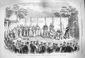 Original Old Antique Print 1865 Scene Execution Murderers British Officer 19th