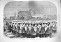 Original Old Antique Print 1865 Funeral Cardinal Wiseman Kensal Green Cemetery