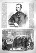 Old Antique Print 1865 Massey Finance Minister India Prince Wales London 19th