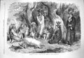 Original Old Antique Print 1865 Embassy Kickapoo Indians Emperor Mexico America