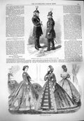 Old Antique Print 1865 Paris Fashion Veterans War Street New York America 19th