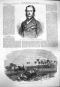 Original Old Antique Print 1865 Viscount Enfield Poor-Law Ceylon Railway Crash