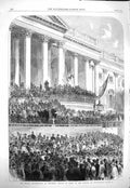 Original Old Antique Print 1865 President Lincoln Capitol Washington America