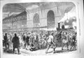 Original Old Antique Print 1865 Workmen'S Penny Train Victoria Railway Station