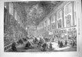 Old Antique Print 1865 Greenwich Hospital Painted Hall Nelson Centurion 19th