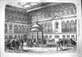 Original Old Antique Print 1865 First Sale Tattersall'S New Buildings Horses