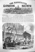 Old Antique Print 1865 Dublin International Exhibition Fine Art Entrance 19th