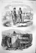 Original Old Antique Print 1865 War Bhootan Villager Bhootan Stockade Bala Pass