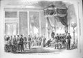 Original Old Antique Print 1865 Earl Cowper Investing King Denmark Order Garter