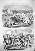 Old Antique Print 1865 Arab Tribes Camp Algiers Dance Negroes Mulattoes 19th