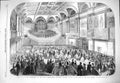Old Antique Print 1865 Ball Concert Hall Dublin Exhibition Irish Academy 19th
