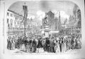 Original Old Antique Print 1865 Festival Dante Florence King Italy Statue Santa