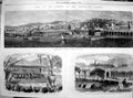 Original Old Antique Print 1865 Emperor French Algeria Bou-Farik Boats Ships