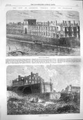Original Old Antique Print 1865 Ruins Armoury Richmond Virginia Arsenal War