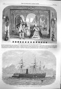 Original Old Antique Print 1865 Kaiser Austrian Ship Inniskilling Dragoons Mhow