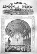 Old Antique Print 1865 Prince Wales Royal Central Hall Dramatic College 19th