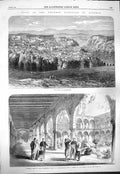 Old Antique Print 1865 Emperor Napoleon Algeria Constantine Palace Court 19th