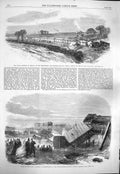 Original Old Antique Print 1865 Rendal Shrewsbury Railway Staplehurst Trai 19th
