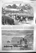 Old Antique Print 1865 Army Potomac Johnson Waterton Funeral Walton House 19th