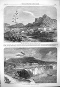 Original Old Antique Print 1865 Royal Observatory Cape Town Clarence Fernando