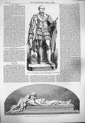 Old Antique Print 1865 Bronze Statue Prince Consort General Bruce Foley 19th