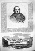 Original Old Antique Print 1865 Sir Joseph Paxton Sham Fight Berwick-O Victorian