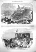 Old Antique Print 1865 Holyrood Edinburgh Sham Fight Kendal Castle Army 19th