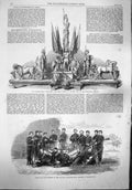Original Old Antique Print 1865 Calcutta Volunteer Rifle Barrackpore Wi 19th