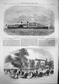 Original Old Antique Print 1865 Saloon Steam-Packet Ship Alexandra Gurney 19th