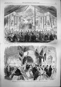 Original Old Antique Print 1865 Wonderful Woman Theatre Wimbledon Howard Paul