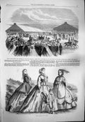 Original Old Antique Print 1865 Paris Fashion Prince Wales Plymouth Agriculture