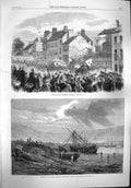 Old Antique Print 1865 Scene Kilkenny Election Storm Table Bay Cape Hope 19th